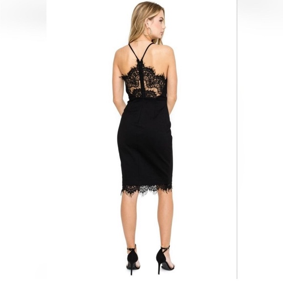 Astr Black Lace Midi Bodycon - Picture 2 of 8